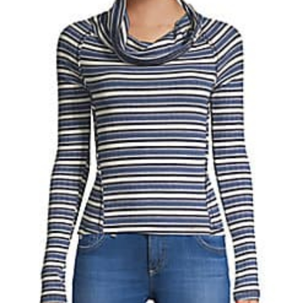 Free People Striped Long Sleeve Top